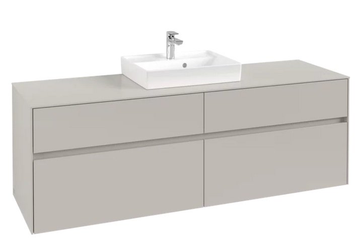Тумба под раковину Villeroy & Boch Collaro 160х50 см ДСП мягкий серый C07700VK