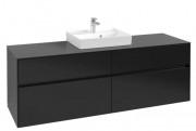 Тумба под раковину Villeroy & Boch Collaro 160х50 см МДФ черный матовый лак C07700PD