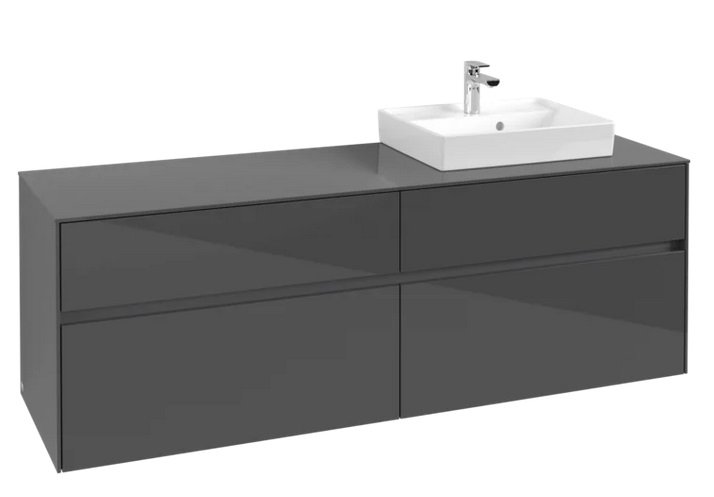 Тумба під раковину Villeroy&Boch Collaro 160х50 см МДФ глянсовий сірий C07900FP