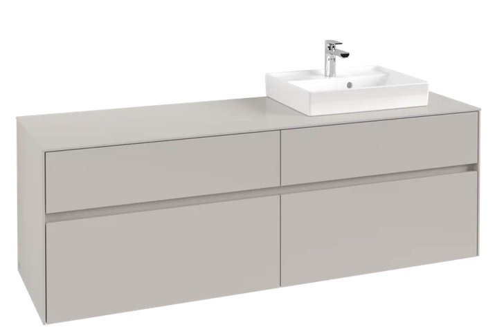 Тумба під раковину Villeroy&Boch Collaro 160х50 см ДСП м'який сірий C07900VK