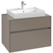 Тумба под раковину Villeroy & Boch Collaro 80х50 см ДСП трюфель серый C08000VG