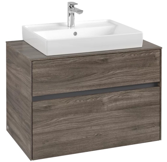 Тумба под раковину Villeroy & Boch Collaro 80х50 см ДСП каменный дуб C08000RK