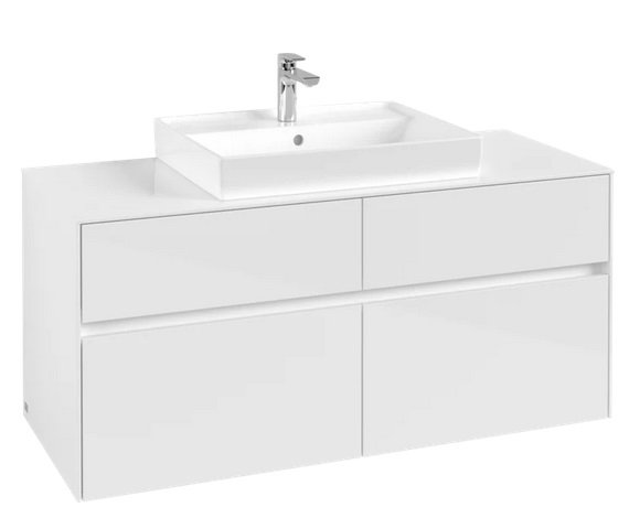 Тумба під раковину Villeroy&Boch Collaro 120х50 см МДФ глянсовий білий C08100DH