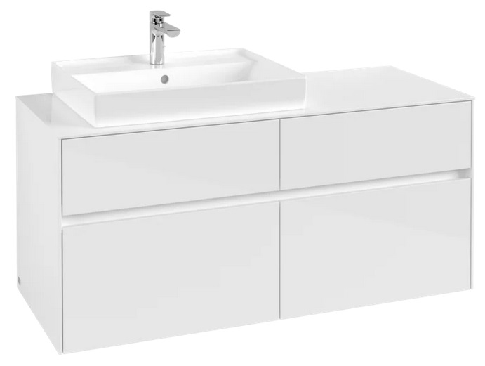 Тумба під раковину Villeroy&Boch Collaro 120х50 см МДФ глянсовий білий C08200DH