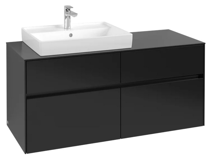 Тумба под раковину Villeroy & Boch Collaro 120х50 см МДФ черный матовый лак C08200PD