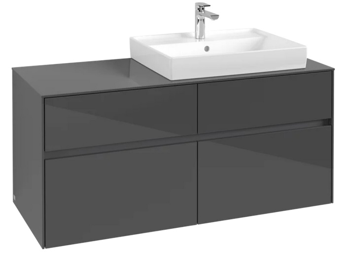 Тумба под раковину Villeroy & Boch Collaro 120х50 см МДФ глянцевый серый C08300FP