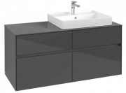 Тумба под раковину Villeroy & Boch Collaro 120х50 см МДФ глянцевый серый C08300FP