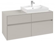Тумба под раковину Villeroy & Boch Collaro 120х50 см ДСП мягкий серый C08300VK