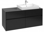 Тумба під раковину Villeroy&Boch Collaro 120х50 см МДФ чорний матовий лак C08300PD