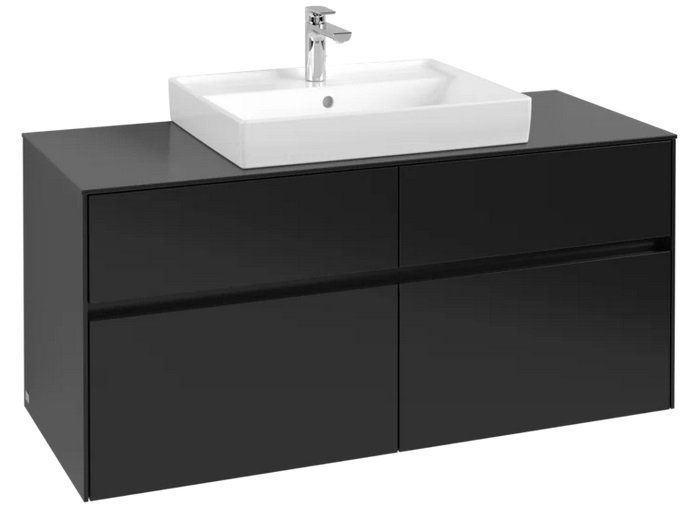 Тумба под раковину Villeroy & Boch Collaro 120х50 см МДФ черный матовый лак C08100PD
