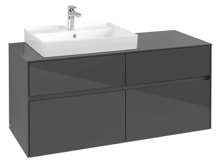 Тумба под раковину Villeroy & Boch Collaro 120х50 см МДФ глянцевый серый C08200FP