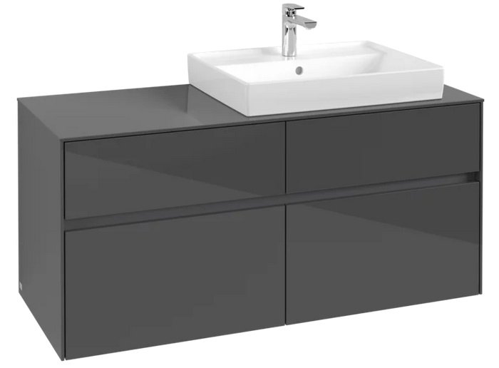 Тумба під раковину Villeroy&Boch Collaro 120х50 см МДФ глянсовий сірий C08300FP