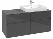 Тумба під раковину Villeroy&Boch Collaro 120х50 см МДФ глянсовий сірий C08300FP