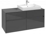 Тумба под раковину Villeroy & Boch Collaro 120х50 см МДФ глянцевый серый C08300FP
