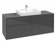 Тумба під раковину Villeroy&Boch Collaro 140х50 см МДФ глянсовий сірий C08400FP