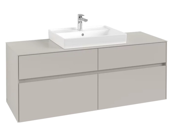 Тумба под раковину Villeroy & Boch Collaro 140х50 см ДСП мягкий серый C08400VK