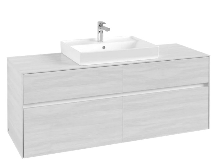 Тумба під раковину Villeroy&Boch Collaro 140х50 см ДСП біле дерево C08400E8