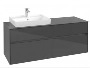 Тумба под раковину Villeroy & Boch Collaro 140х50 см МДФ глянцевый серый C08500FP