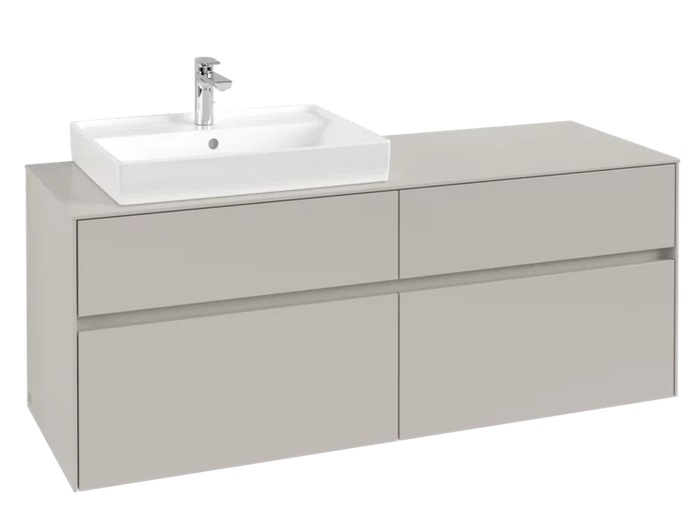 Тумба під раковину Villeroy&Boch Collaro 140х50 см ДСП м'який сірий C08500VK