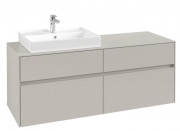 Тумба под раковину Villeroy & Boch Collaro 140х50 см ДСП мягкий серый C08500VK