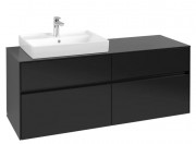 Тумба під раковину Villeroy&Boch Collaro 140х50 см МДФ чорний матовий лак C08500PD
