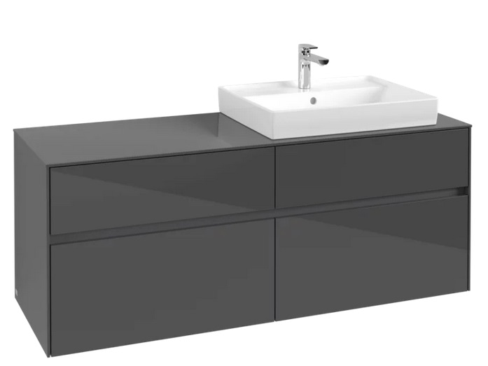 Тумба під раковину Villeroy&Boch Collaro 140х50 см МДФ глянсовий сірий C08600FP