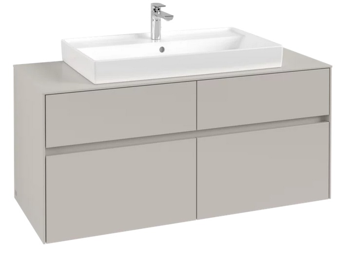 Тумба під раковину Villeroy&Boch Collaro 120х50 см ДСП м'який сірий C08700VK