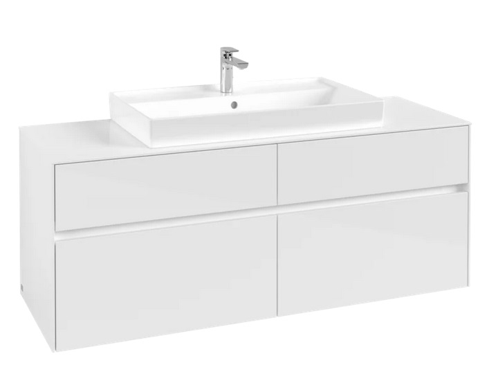 Тумба під раковину Villeroy&Boch Collaro 140х50 см МДФ глянсовий білий C08800DH