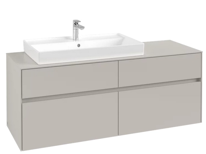 Тумба під раковину Villeroy&Boch Collaro 140х50 см ДСП м'який сірий C08900VK