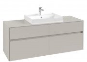 Тумба під раковину Villeroy&Boch Collaro 140х50 см ДСП м'який сірий C08400VK