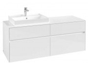 Тумба під раковину Villeroy&Boch Collaro 140х50 см МДФ глянсовий білий C08500DH