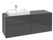 Тумба под раковину Villeroy & Boch Collaro 140х50 см МДФ глянцевый серый C08500FP