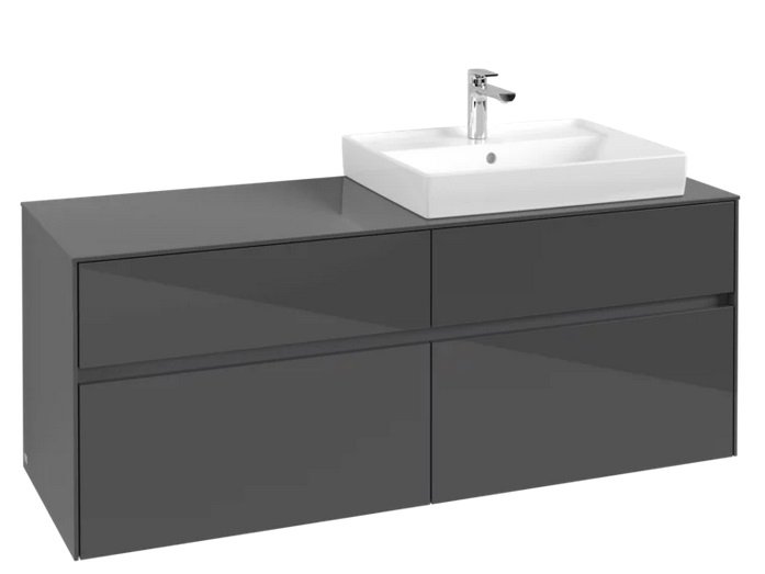 Тумба под раковину Villeroy & Boch Collaro 140х50 см МДФ глянцевый серый C08600FP