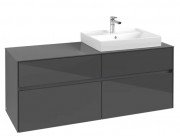 Тумба под раковину Villeroy & Boch Collaro 140х50 см МДФ глянцевый серый C08600FP