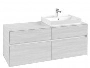 Тумба під раковину Villeroy&Boch Collaro 140х50 см ДСП біле дерево C08600E8