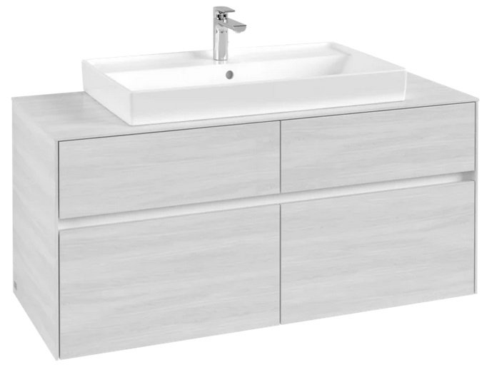 Тумба під раковину Villeroy&Boch Collaro 120х50 см ДСП біле дерево C08700E8