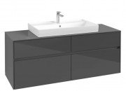 Тумба під раковину Villeroy&Boch Collaro 140х50 см МДФ глянсовий сірий C08800FP