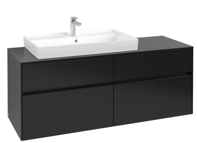 Тумба под раковину Villeroy & Boch Collaro 140х50 см МДФ черный матовый лак C08900PD