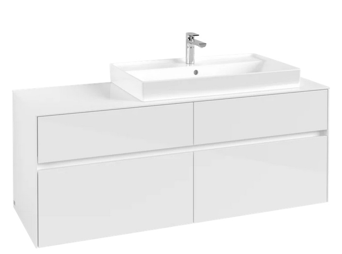 Тумба под раковину Villeroy & Boch Collaro 140х50 см МДФ глянцевый белый C09000DH