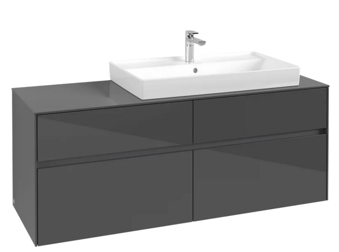 Тумба под раковину Villeroy & Boch Collaro 140х50 см МДФ глянцевый серый C09000FP