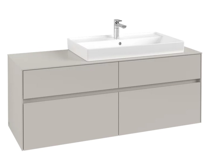 Тумба під раковину Villeroy&Boch Collaro 140х50 см ДСП м'який сірий C09000VK