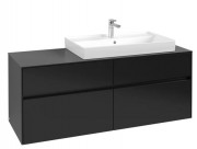 Тумба під раковину Villeroy & Boch Collaro 140х50 см МДФ чорний матовий лак C09000PD