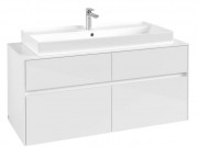 Тумба под раковину Villeroy & Boch Collaro 120х50 см МДФ глянцевый белый C09100DH