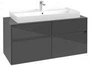 Тумба під раковину Villeroy&Boch Collaro 120х50 см МДФ глянсовий сірий C09100FP