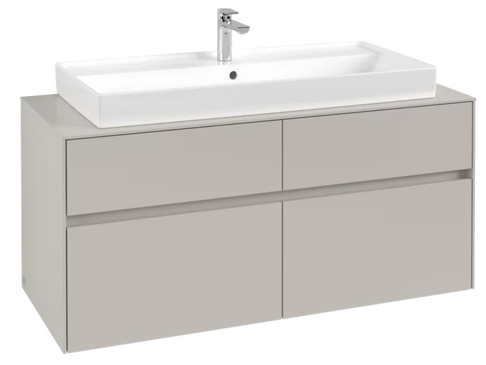 Тумба под раковину Villeroy & Boch Collaro 120х50 см ДСП мягкий серый C09100VK