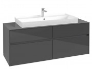 Тумба под раковину Villeroy & Boch Collaro 140х50 см МДФ глянцевый серый C09200FP