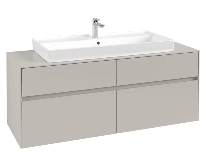Тумба під раковину Villeroy&Boch Collaro 140х50 см ДСП м'який сірий C09200VK