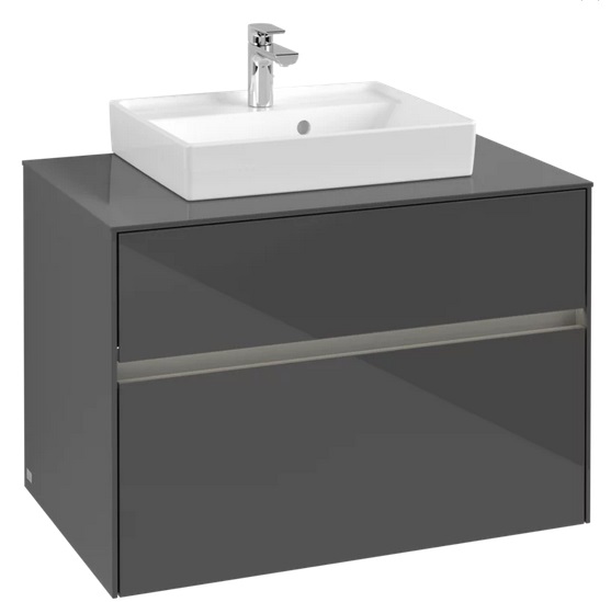 Тумба под раковину Villeroy & Boch Collaro 80х50 см с подсветкой МДФ глянцевый серый C069B0FP