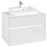 Тумба под раковину Villeroy & Boch Collaro 80х50 см с подсветкой ДСП матовый белый C069B0MS