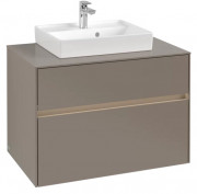Тумба під раковину Villeroy & Boch Collaro 80х50 см із підсвічуванням ДСП трюфель сірий C069B0VG